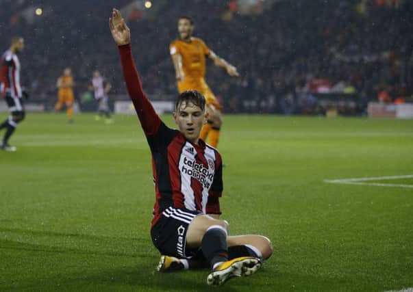 Sheffield United's David Brooks appeals for a decision during the game with Wolves (Picture: Simon Bellis/Sportimage).