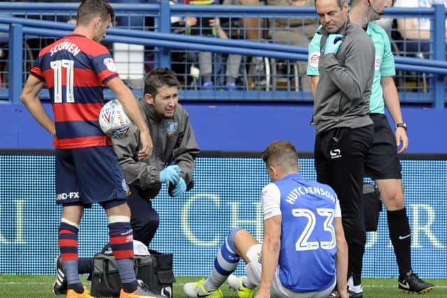 Sam Hutchinson has endured an injury nightmare since the end of last season, including breaking his leg against QPR. Picture: Steve Ellis