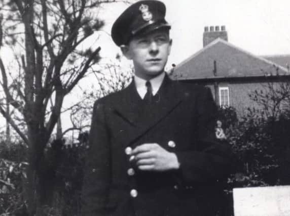 Harrogate author Jenny Holmes father Jim Lyne in his Royal Navy uniform in 1941.