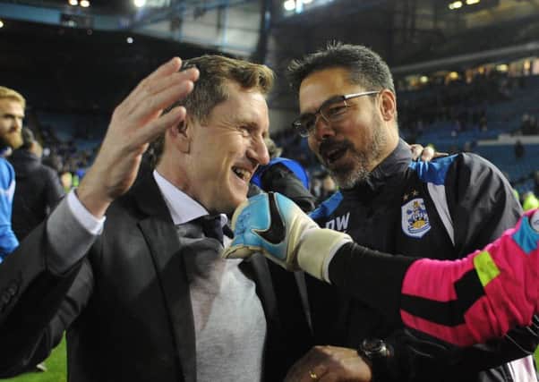 Huddersfield Town owner Dean Hoyle, left, with head coach David Wagner (Picture: Tony Johnson).
