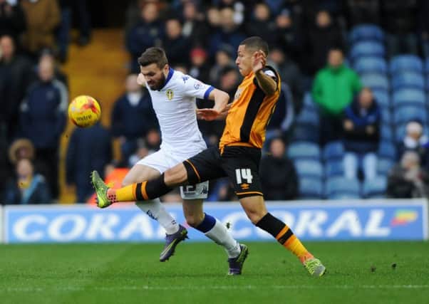 PREVIOUS: Stuart Dallas takes on Hull's Jake Livermore when the two sides met at Elland Road in December 2015.