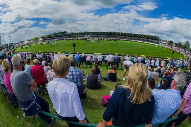 Visitors to the 2017 Great Yorkshire Show in Harrogate watching the grand cattle parade. Picture by James Hardisty.