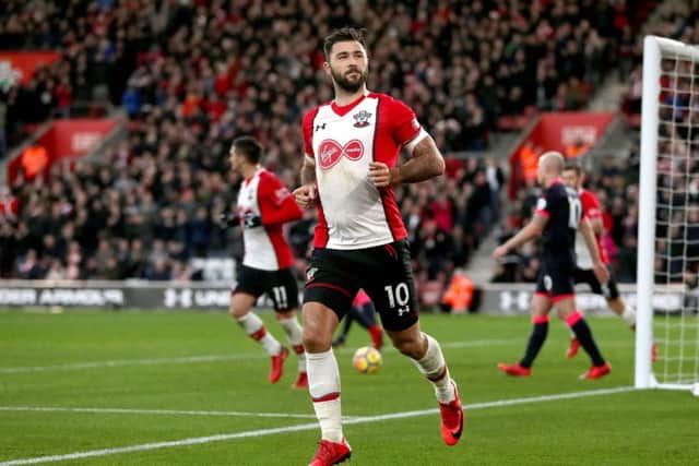 Southampton's Charlie Austin celebrates scoring his side's first goal of the game.