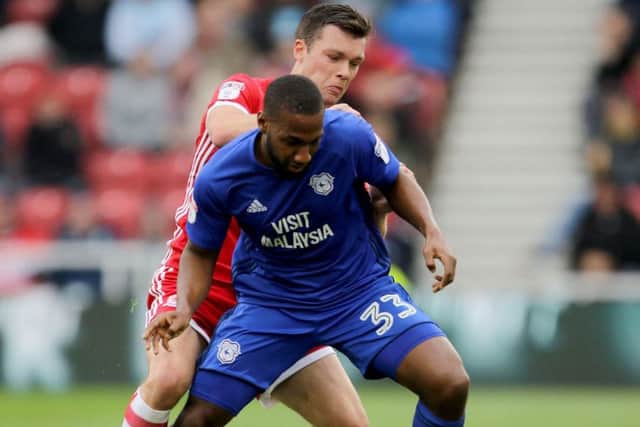 Middlesbrough's Jonny Howson battles with Cardiff City's Junior Hoilett at the Riverside Stadium in October. Picture: Richard Sellers/PA