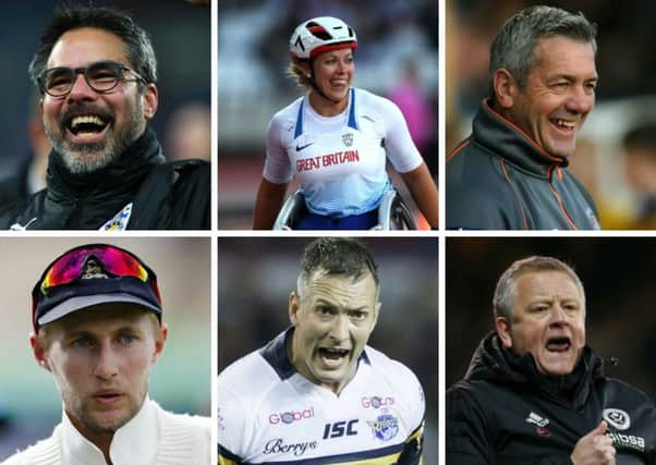 TAKE YOUR PICK (clockwise from top left): David Wagner, Hannah Cockroft, Daryl Powell, Chris Wilder, Danny McGuire and Joe Root.