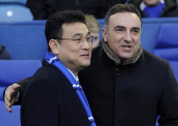 Owls chairman Dejphon Chansiri with Carlos Carvalhal.