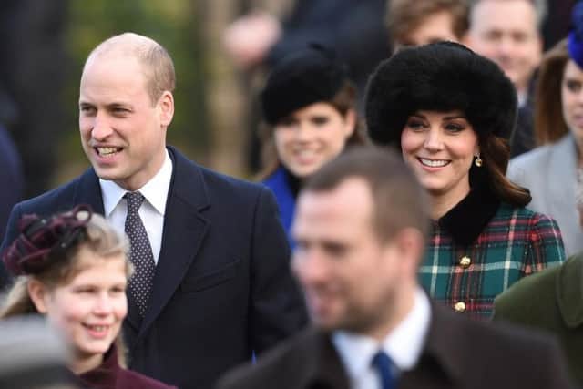 The Duke and the Duchess of Cambridge arriving for the service. Picture: Joe Giddens/PA Wire