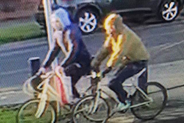 An image of the suspects on their bikes.
