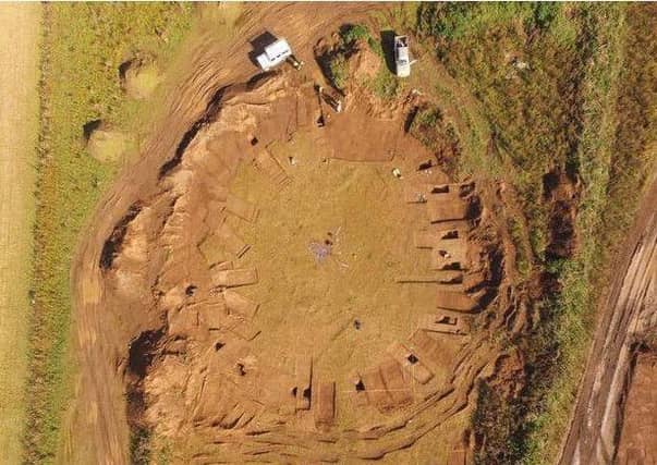 Aerial picture of the excavations at Little Catwick Quarry