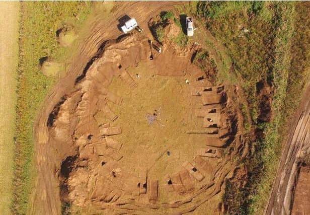 Aerial picture of the excavations at Little Catwick Quarry