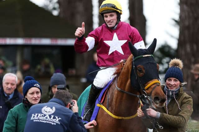 Road To Respect and Sean Flanagan enter the parade ring after winning the Leopardstown Christmas Chase.