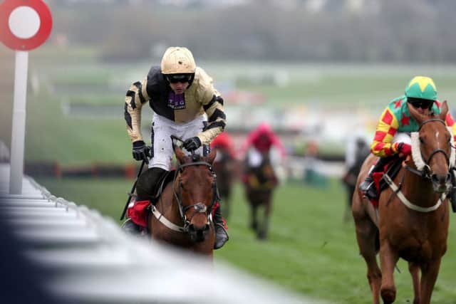 Nichols Canyon (left) and jockey Ruby Walsh on their way to victory in the Sun Bets Stayers' Hurdle at the 2017 Cheltenham Festival. Picture: David Davies/PA