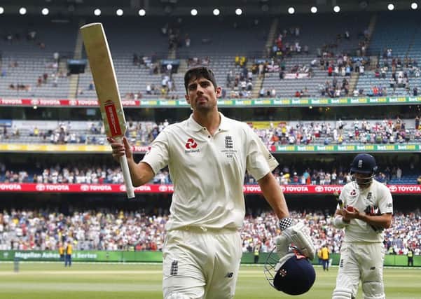 Alastair Cook made 244 not out after batting throughout Englands innings in the current Ashes Test in Melbourne (Picture: Jason OBrien/PA).
