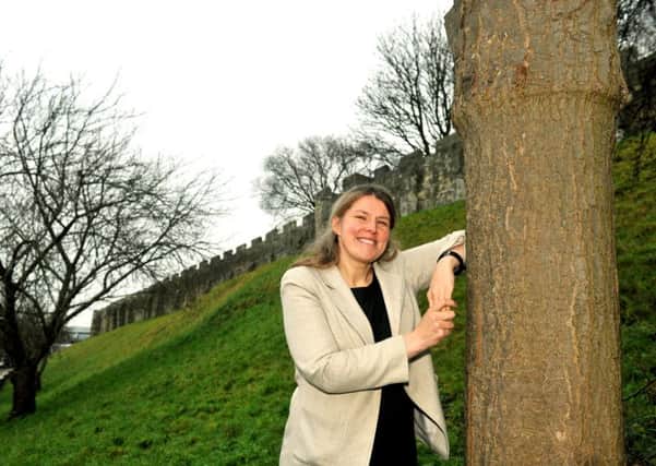 Rachael Maskell, MP for York Central, near the city walls close to her office in York.