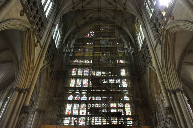 The final panel is restored to York Minster's Great East Window. Picture: Gary Longbottom