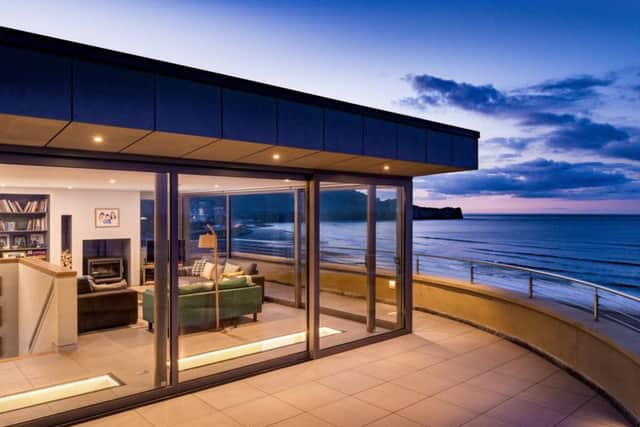 The top floor of the apartment overlooking the sea at Sandsend