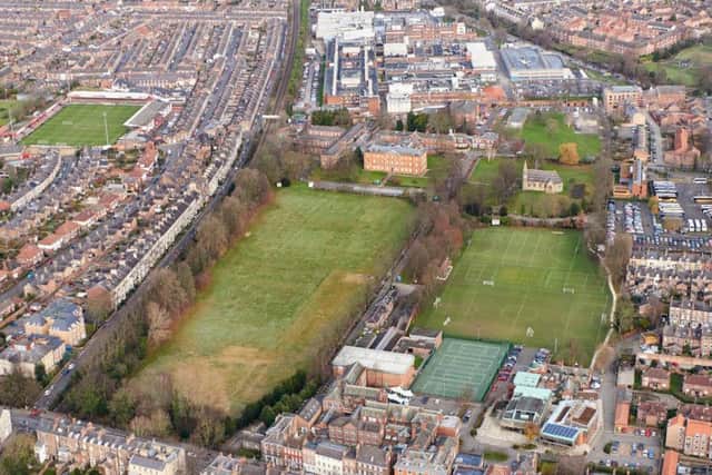 An aerial view of the site put up for sale by the NHS.