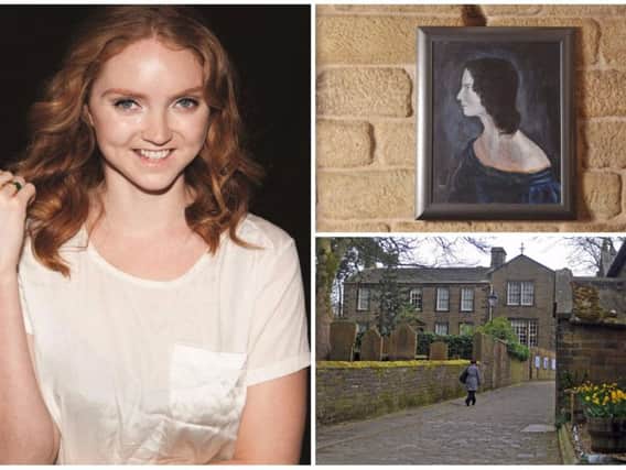 Clockwise from left: Model and actress Lily Cole, Wuthering Heights author Emily Bront and the Bront Parsonage Museum in Haworth.