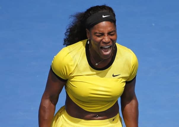 Absence: Serena Williams, pictured celebrating at last years Australian Open, will miss the 2018 event later this month.