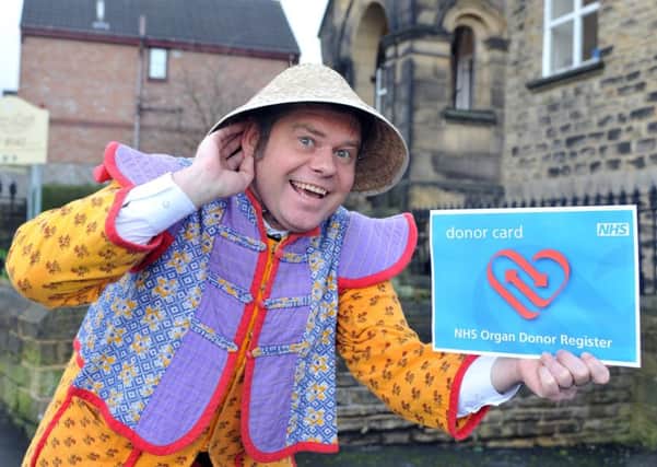 Matthew Tempest  is set to to take to the stage to play Wishee Washee Aladdin over eight days of the Leeds Insurance Dramatical and Operatical Society's production.
Picture Tony Johnson.