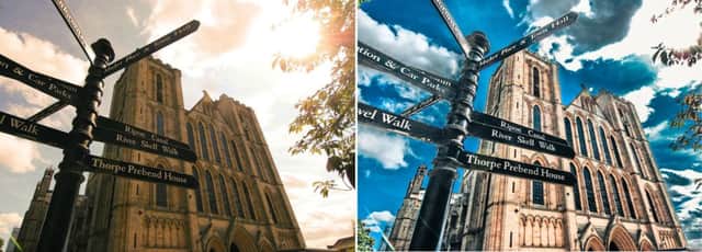 Post-production shows these identical pictures of Ripon Cathedral in a new light