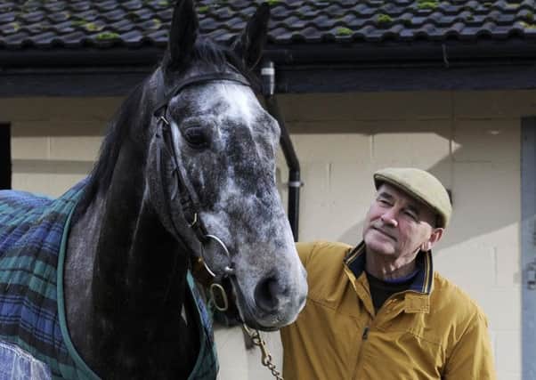 Racehorse Trainer Malcolm Jefferson with Cloudy Dreams