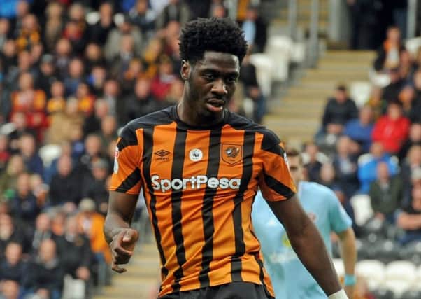 Battling for the cause: 
Tigers' Ola Aina.  Picture: Tony Johnson