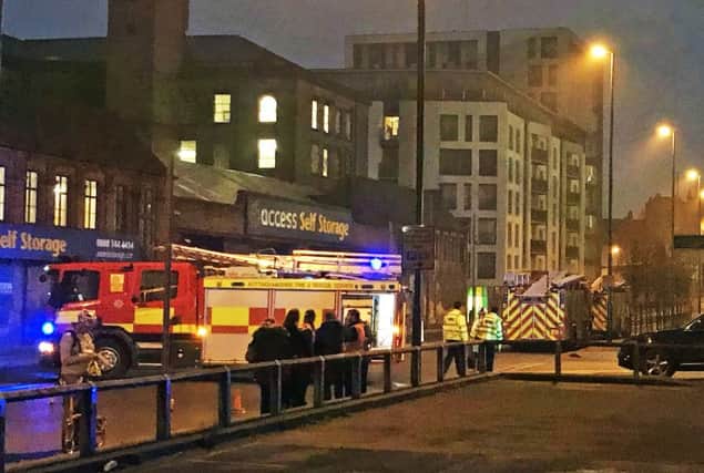 Fire appliances outside Nottingham railway station which has been evacuated and services passing through the station cancelled after a fire broke out.