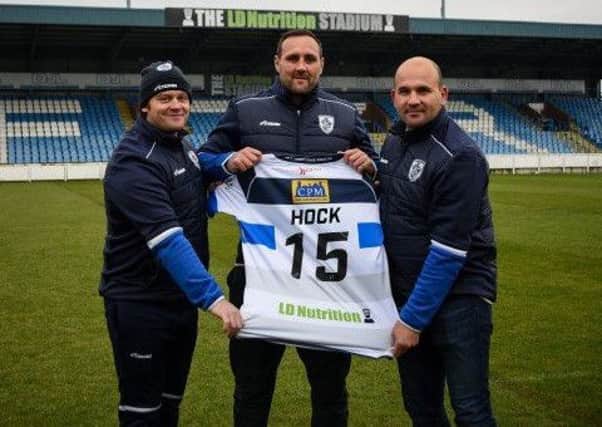 John Duffy, left, with new Featherstone signing Gareth Hock.