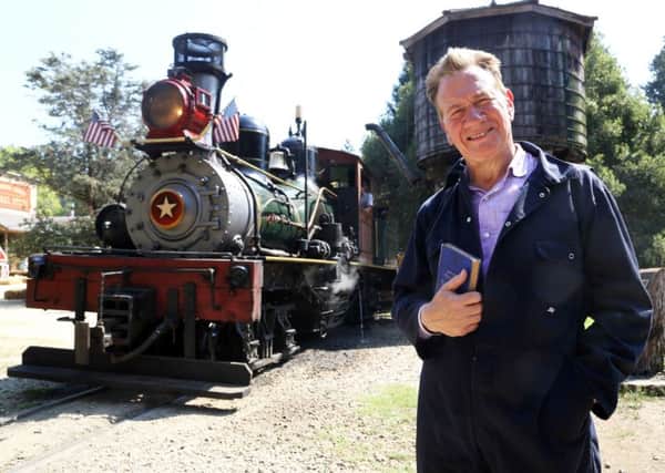 Michael Portillo at Big Trees Railroad, Santa Cruz. PA Photo/BBC/Boundless.