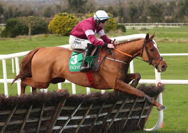 Samcro ridden by Jack Kennedy jumps the last to win The `Monksfield` Novice Hurdle  at Naven Racecourse, County Meath, Ireland. (Picture: PA)