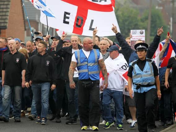The EDL march in Hexthorpe in 2014.