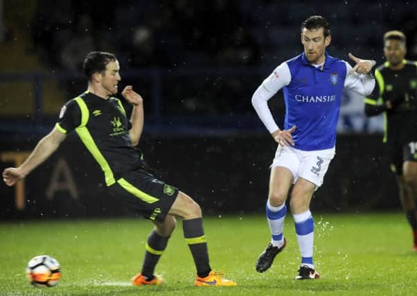 Sheffield Wednesday's David Jones, right, in action against Carlisle United on Tuesday night. Picture: Steve Ellis