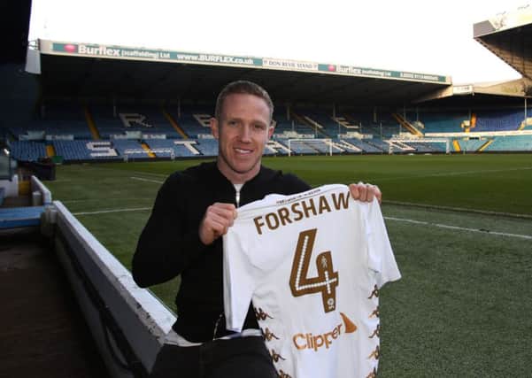 Adam Forshaw is unveiled at Elland Road. Picture: Andrew Varley.
