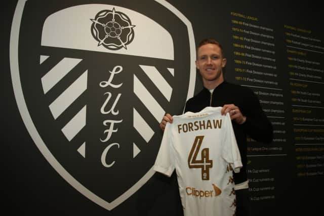 Adam Forshaw unveiled at Elland Road (Pictures: Andrew Varley)