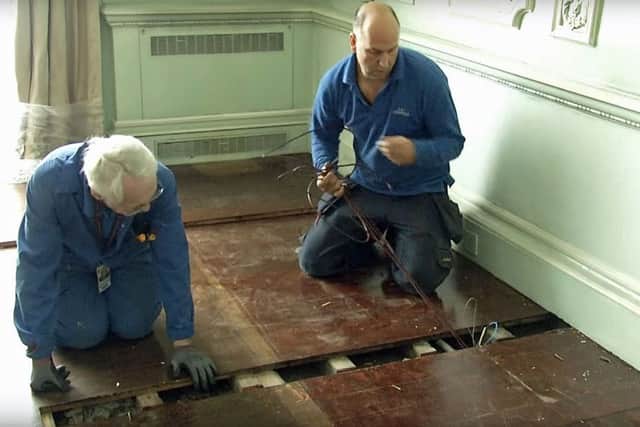 Old objects have been found during work to replace some of the oldest  electrical cables in Buckingham Palace