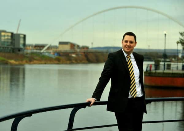 Ben Houchen Conservative Mayor of Tees Valley by the Infinity bridge  in Stockton on Tees.