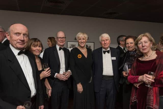 (from left) Nick Butler, Jane Butler, Sir Anthony Milnes-Coates, Tricia Stewart, James Naylor, Lady Harriet Milnes-Coates, Joey Clover at the Two Ridings Community Foundation Annual Charity Ball