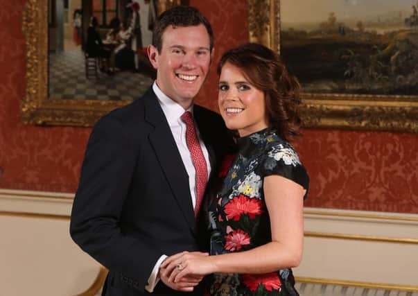 Princess Eugenie and Jack Brooksbank in the Picture Gallery at Buckingham Palace
