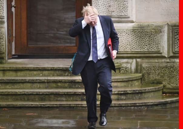 Foreign Secretary Boris Johnson leaves for Tuesday's Cabinet meeting.