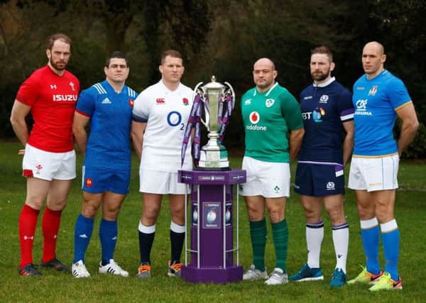 (left-right) Wales' Alun Wynd Jones, France's Guilhem Guirado, England's Dylan Hartley, Ireland's Rory Best, Scotland's John Barclay, Italy's Sergio Parisse during the Natwest 6 Nations Launch.