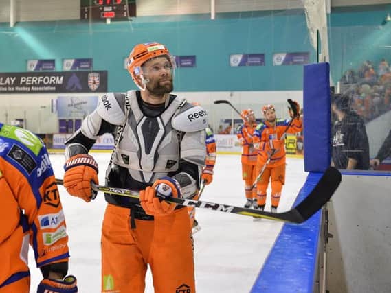 I'LL BE BACK: Joonas Ronnberg salutes the crowd after his 'final' game for the Steelers earlier this season. Picture: Dean Woolley.