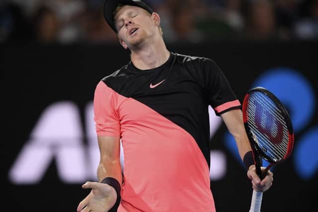 NOT THIS TIME: Kyle Edmund shows his disappointment on his way to semi-final defeat against Croatia's Marin Cilic. Picture: AP/Andy Brownbill