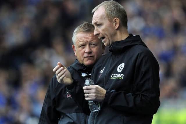 Sheffield United boss Chris Wilder and Alan Knill are trying to strike the right balance in their squad for the remainder of the season. Picture: Steve Ellis.