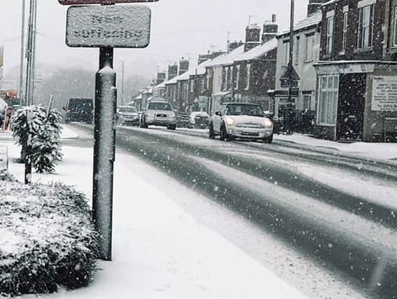 Treacherously snowy roads during the recent wintry weather.