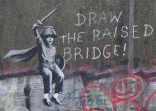 "Its nice to know he knows where Hull is," Coun Brady said of this, an apparent genuine 'Banksy' on Scott Street Bridge.