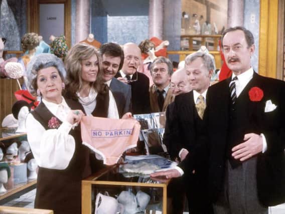 The original Are You Being Served? cast from the 1970s BBC comedy.