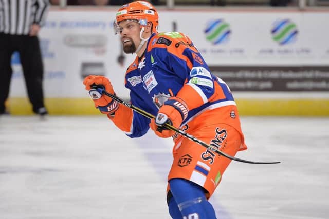 FAMILIAR FACE: Defenceman Joonas Ronnberg was back in the Sheffield Steelers line-up for both weekend games. Picture: Dean Woolley.