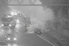 Motorists are facing delays following a fire on the M1 this morning
