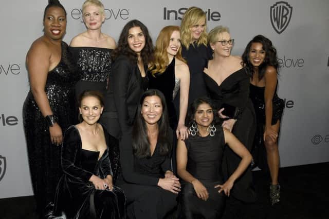 Many actresses wore black gowns at this years Golden Globes ceremony in support of the Times Up movement. (Picture: AP).